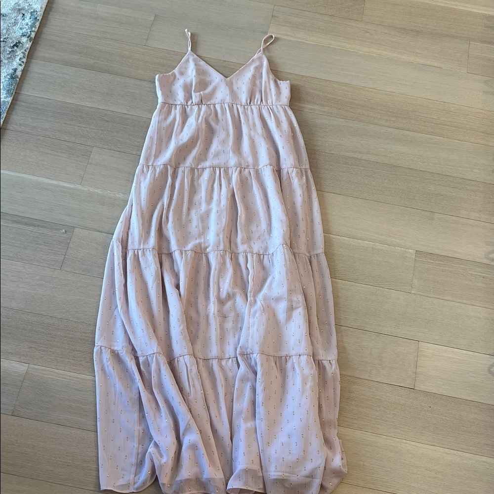 Express Light Pink Tiered Maxi Dress